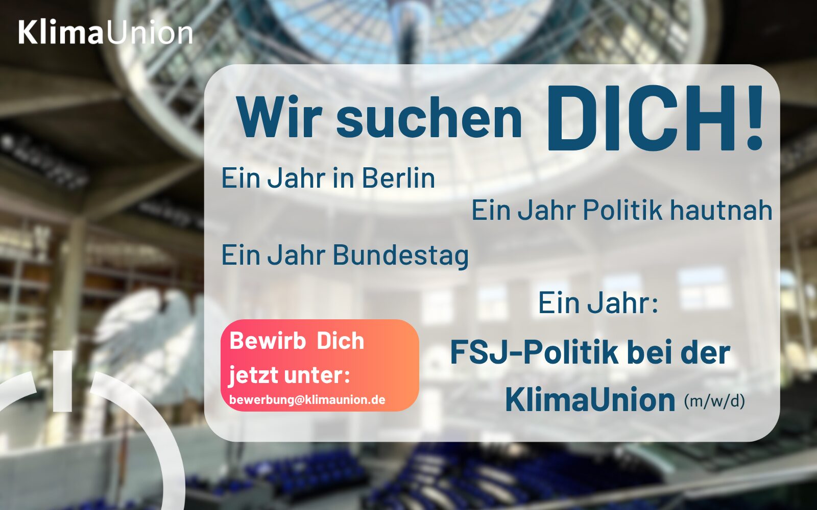 Stellenausschreibung Freiwilliges Soziales Jahr